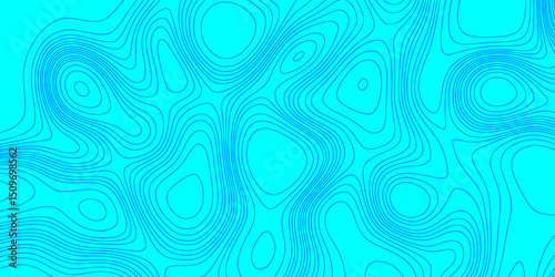 Geographic blue and cyan color abstract grid contour line style mountain topography pattern background, detailed contour topographic landscape terrain texture map of abstract vector background.
