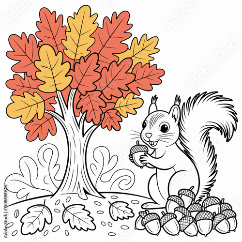  fall outline, fall coloring page, fall coloring, summer coloring, kawaii animal coloring, outline, illustration, cute coloring book cover, cover, cute kids illustration, cartoon cover, cartoon illust