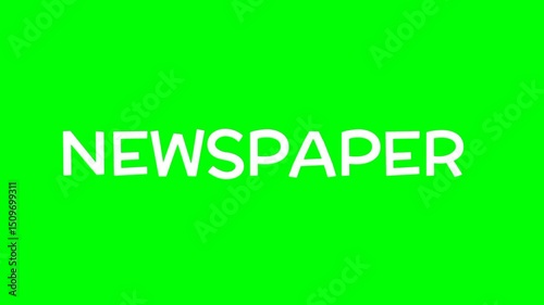 Newspaper text green screen animated video