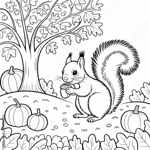  fall outline, fall coloring page, fall coloring, summer coloring, kawaii animal coloring, outline, illustration, cute coloring book cover, cover, cute kids illustration, cartoon cover, cartoon illust