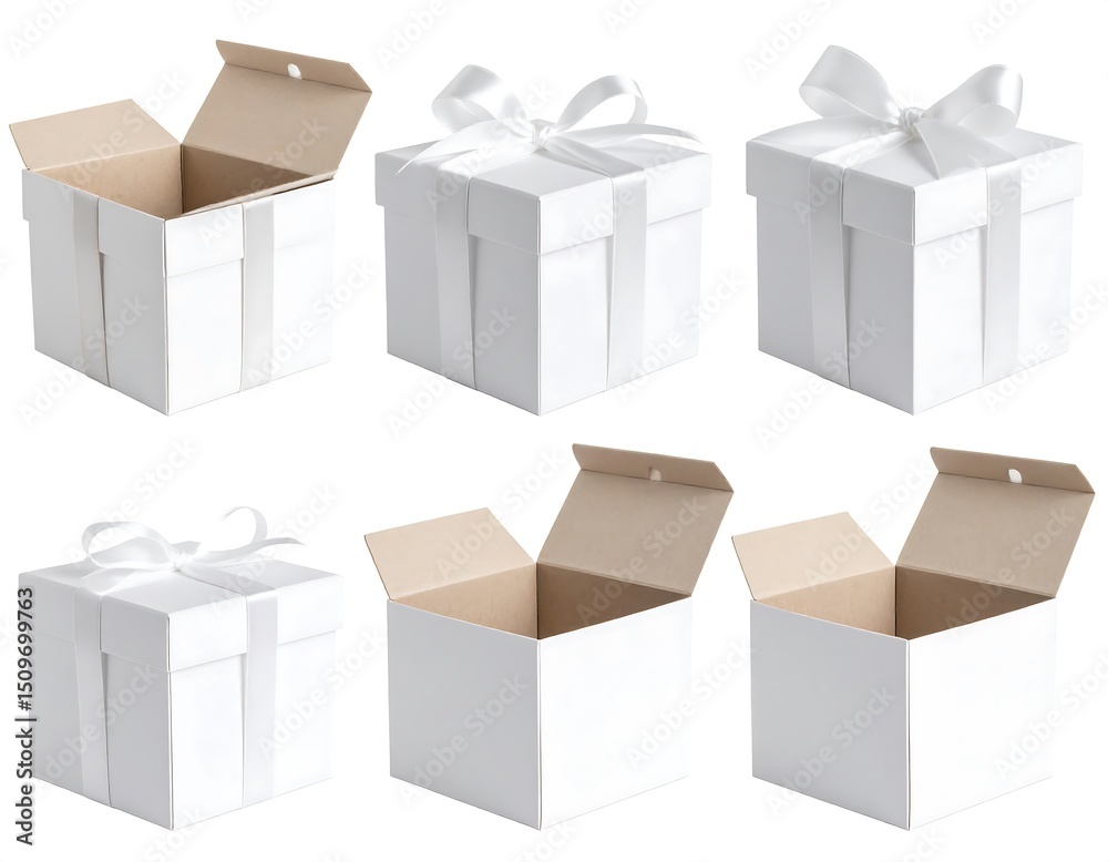 Several gift boxes, open and closed Several gift boxes, open and closed