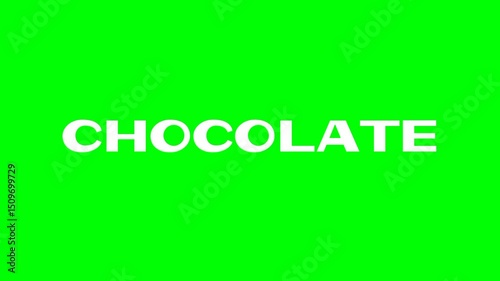 Chocolate text green screen animated video
