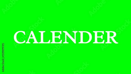 Calender text green screen animated video