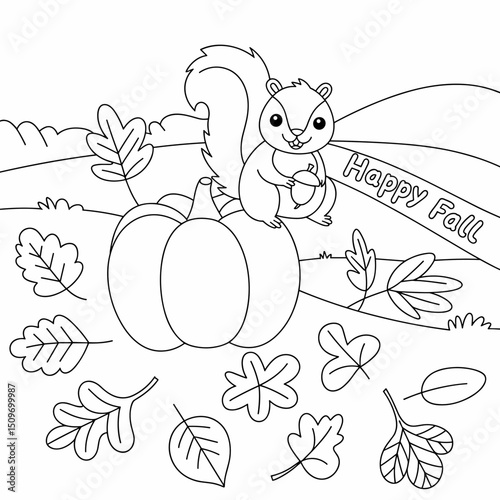  fall outline, fall coloring page, fall coloring, summer coloring, kawaii animal coloring, outline, illustration, cute coloring book cover, cover, cute kids illustration, cartoon cover, cartoon illust