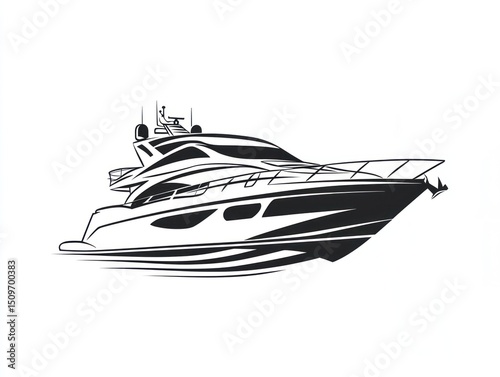 Luxury yacht silhouette