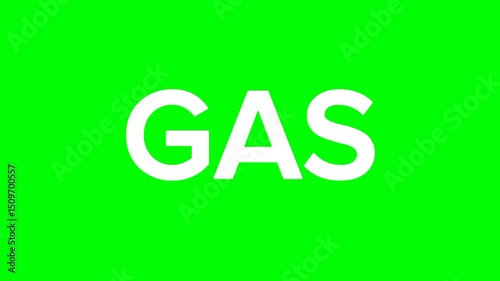 Gas text green screen animated video