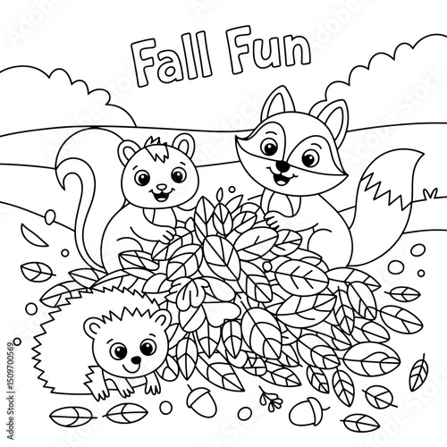  fall outline, fall coloring page, fall coloring, summer coloring, kawaii animal coloring, outline, illustration, cute coloring book cover, cover, cute kids illustration, cartoon cover, cartoon illust