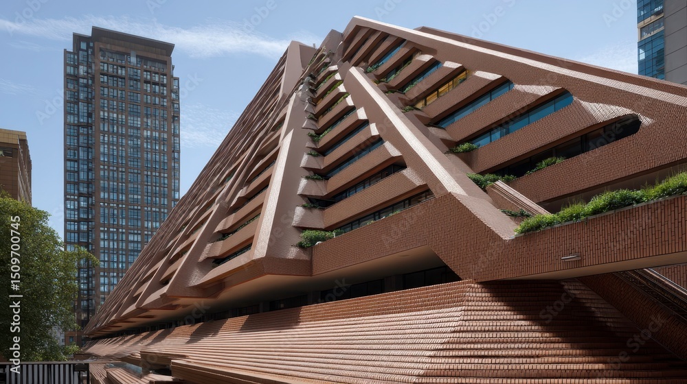 Modern Architecture Building Exterior with Urban Design and Unique Facade Modern Architecture Building Exterior with Urban Design and Unique Facade