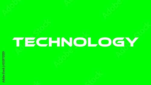 Technology text green screen animated video
