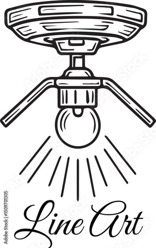 vintage Streetlight Outline, Art of a Street Lamp