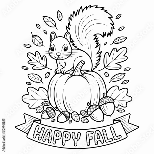  fall outline, fall coloring page, fall coloring, summer coloring, kawaii animal coloring, outline, illustration, cute coloring book cover, cover, cute kids illustration, cartoon cover, cartoon illust