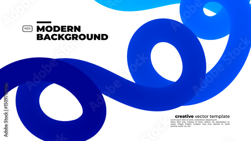 Abstract Color Gradient Swirl Shapes Set. Vector Graphic with Wavy Lines in Blue Colors. Colorful Fluid Wave Pattern. Squiggly Design Element.Wavy shape with Colorful gradient. Vector illustration.