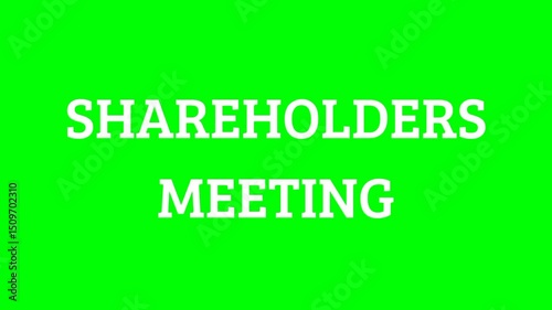 Shareholders meeting text green screen animated video