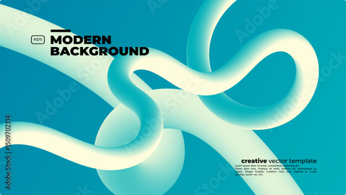 Blue fluid 3d wave. Abstract Innovation background design for cover, landing page. Vector template