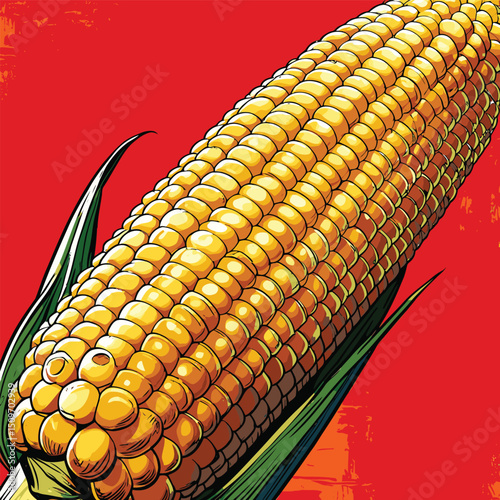 illustration of grilled corn with melted butter on top
