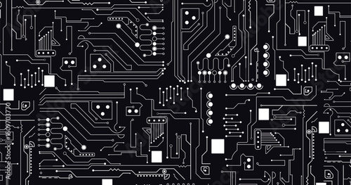 Abstract connect lines and dots circuit, simple technology graphic background, vector design network technology. 