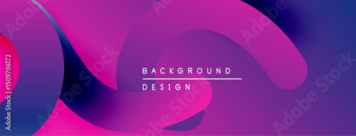 Abstract gradients create flowing shapes. Vibrant pinks, purples dominate composition. Text reads background design. Modern aesthetic.