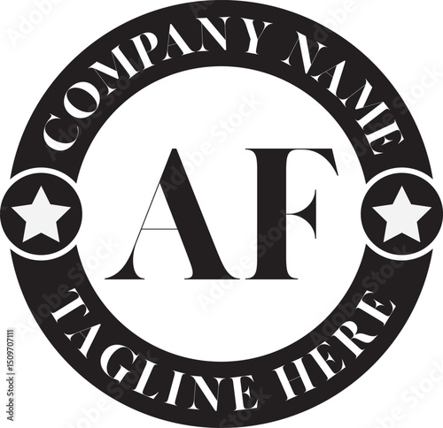 AF Luxury circle Logo Design AB To AZ