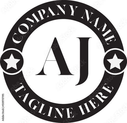 AJ Luxury circle Logo Design AB To AZ