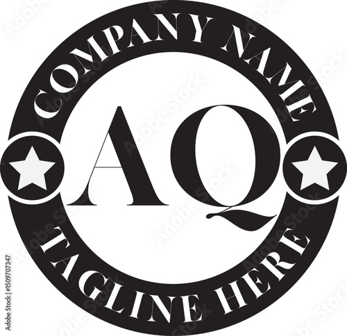 AQ Luxury circle Logo Design AB To AZ