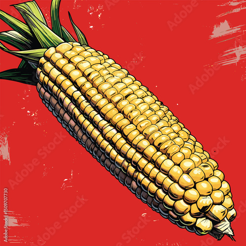 illustration of grilled corn with melted butter on top
