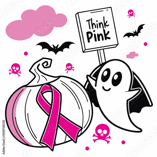 halloween for breast cancer vector silhouette 