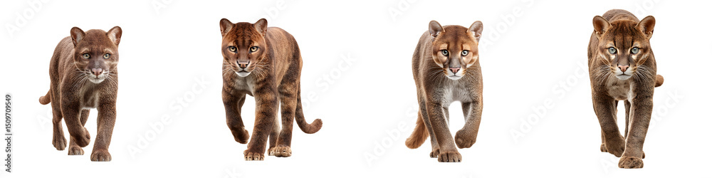 Fototapeta premium Majestic, powerful lionesses in natural motion showcasing grace and strength, ideal for wildlife conservation themes, documentaries, and educational materials