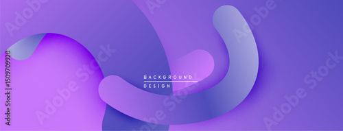 Abstract purple waves create dynamic background. Smooth gradients, flowing shapes suggest movement, modern design elements.