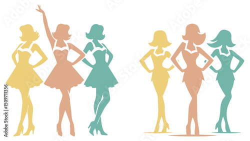 Cancan Dancers Silhouette.