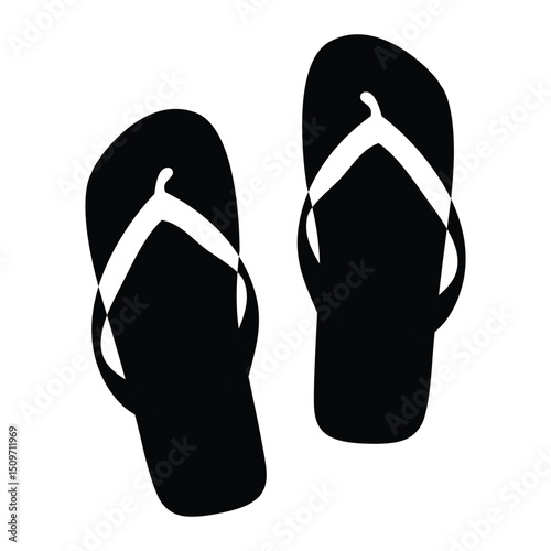 Summer beach slippers flip flop silhouette icon vector illustration design on white background