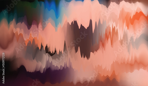 Orange sunlight streaks across a mountain landscape with red and yellow clouds, creating an abstract fiery sky