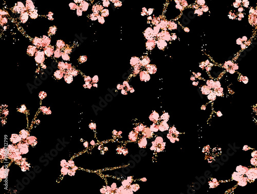 cherry blossom, flower, pattern, floral, seamless, vector, illustration, nature, spring, blossom, design, wallpaper, decoration, flowers, pink, cherry, tree, art, leaf, beauty, plant, texture, branch,
