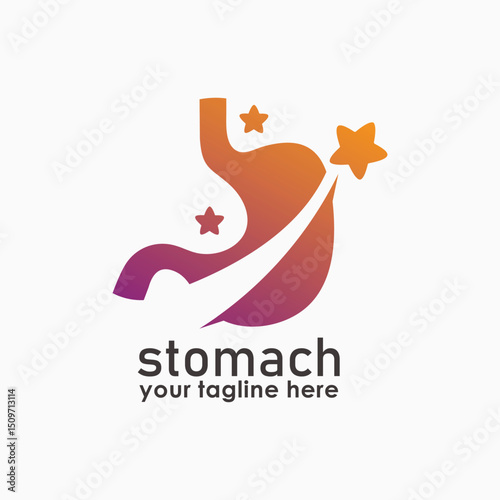 stomach and star logo concept, health logo template, stomach healthy logo icon inspiration