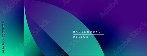 Abstract gradient design. Vivid blues, purples, greens blend smoothly. Text reads background design centered right. Minimalist aesthetic.