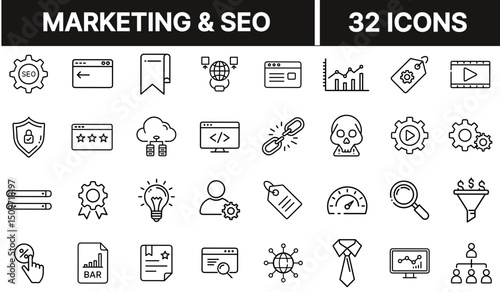 Marketing and SEO Icon with Megaphone and Search Symbol Representing Digital Advertising and Web Optimization