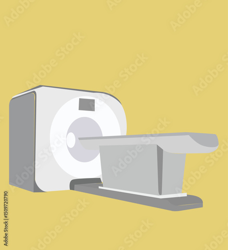 mri icon. medical equipment. Modern computed tomography or MRI apparatus for diagnosing and examining patient.