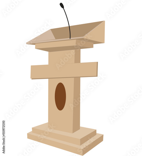 microphone podium.wooden announcement podium and microphone 