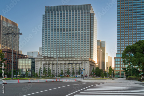 Headquarters of the Meiji Yasuda Life Insurance Company in Marunouchi business district in Chiyoda Ward, Tokyo, Japan