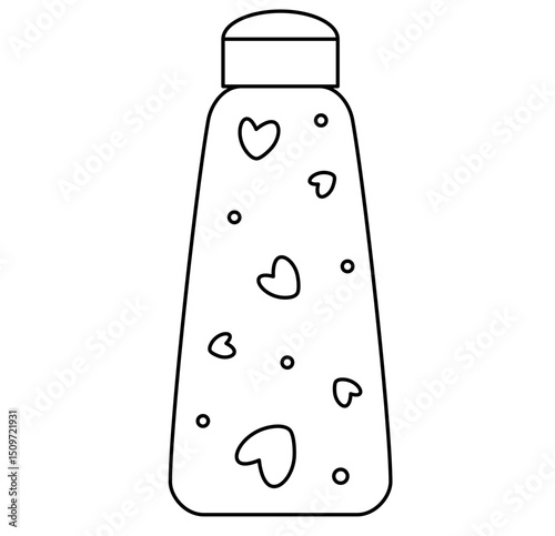Hand drawn reusable water bottle illustration