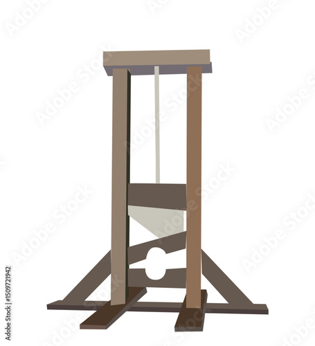 guillotine illustration.Guillotine front view in flat design 