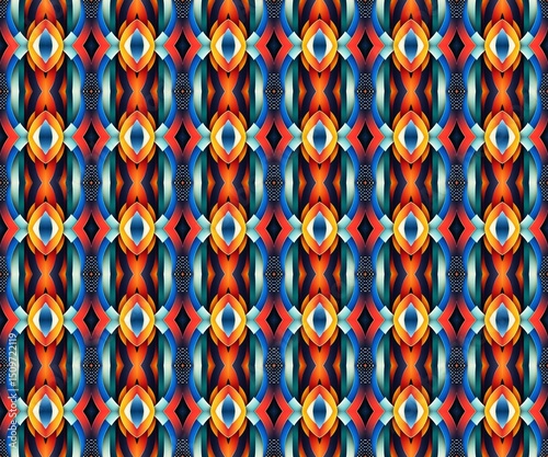 seamless pattern with blue and white circles
