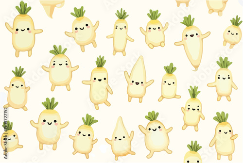 A pettren displaying a collection of adorable vegetables, showcasing bright colors and cheerful designs (2) [Converted].eps