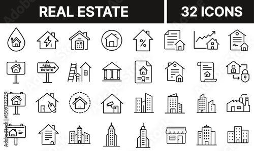 Real Estate Icon Representing Property, Housing, and Investment Assets