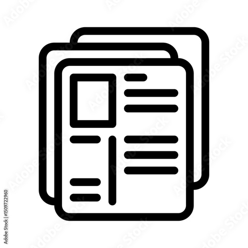 resume paper line icon