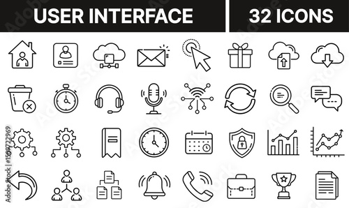 User Interface Icon Representing Digital Interaction Elements and GUI Components