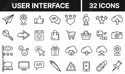 User Interface Icon Representing Digital Interaction Elements and GUI Components