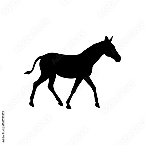 A Clean Vector Art Piece of a Trotting Zebra in a Detailed Side Profile