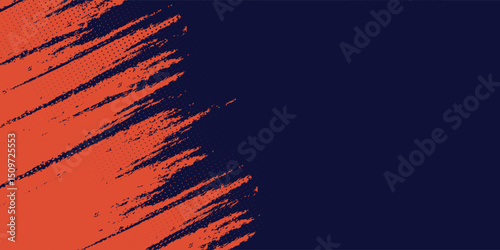 Abstract speed lines style orange color halftone banner design template. Vector illustration. eps10