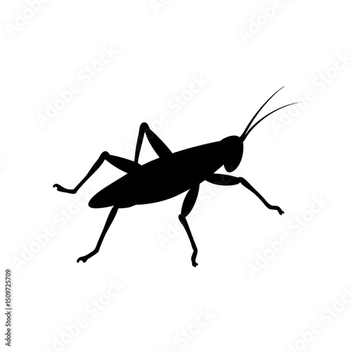 Detailed Side View of a Creeping Weasel Rendered as a Black Silhouette Graphic