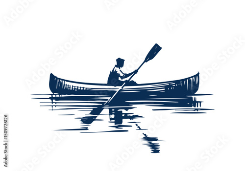 Canoe hand drawn sketch vector illustration